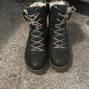 Rieker Black and Gray Combat Boots